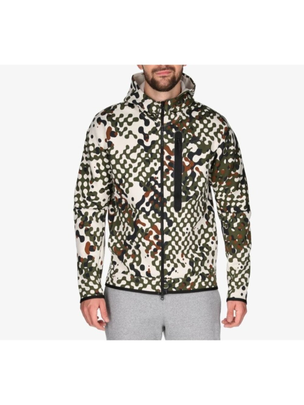 Nike Sportswear Tech Fleece Mens Full-Zip Hoodie Rough Green Camo, Sz. Small